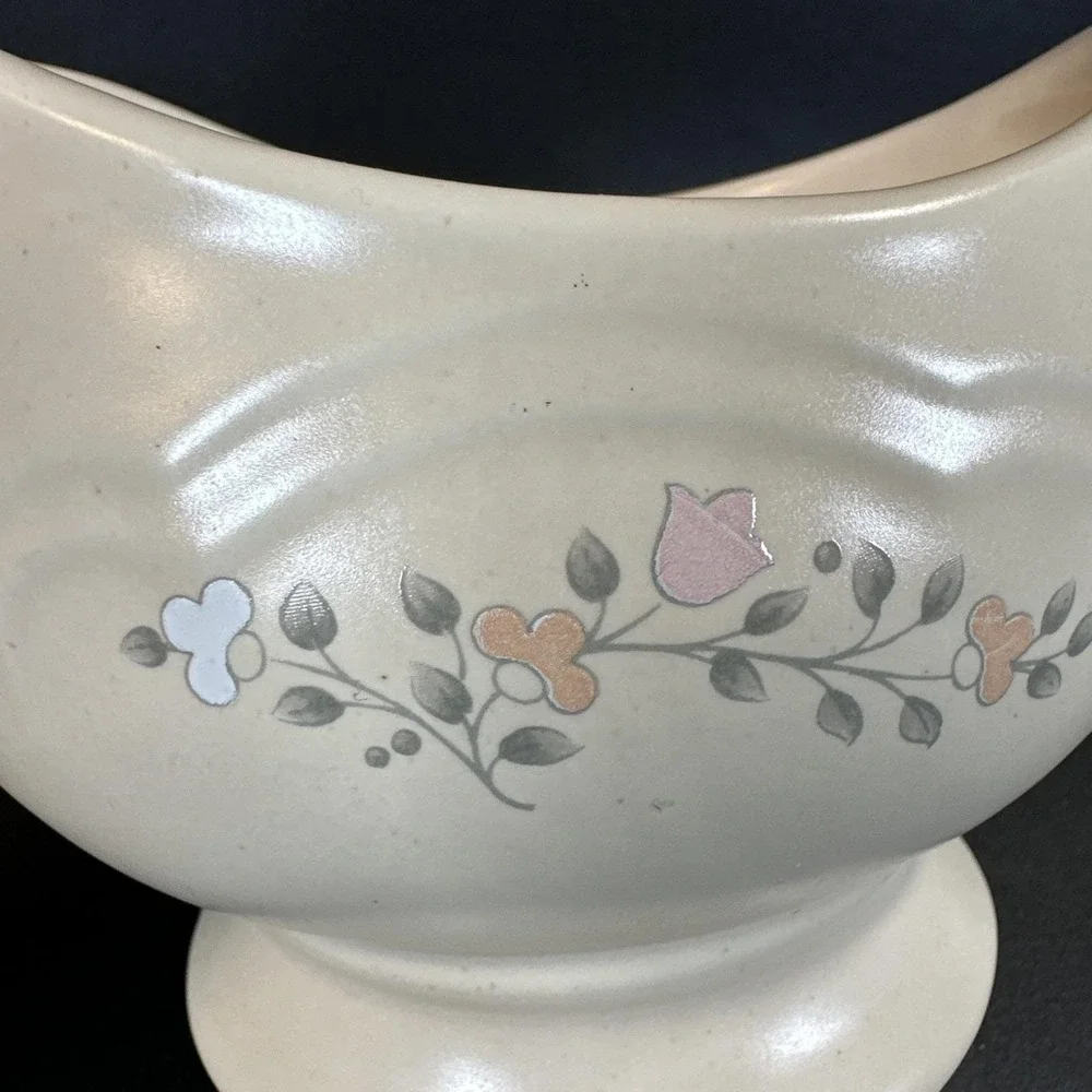 Vintage Pfaltzgraff Gravy Boat Discontinued Stoneware Floral Cottage Core
